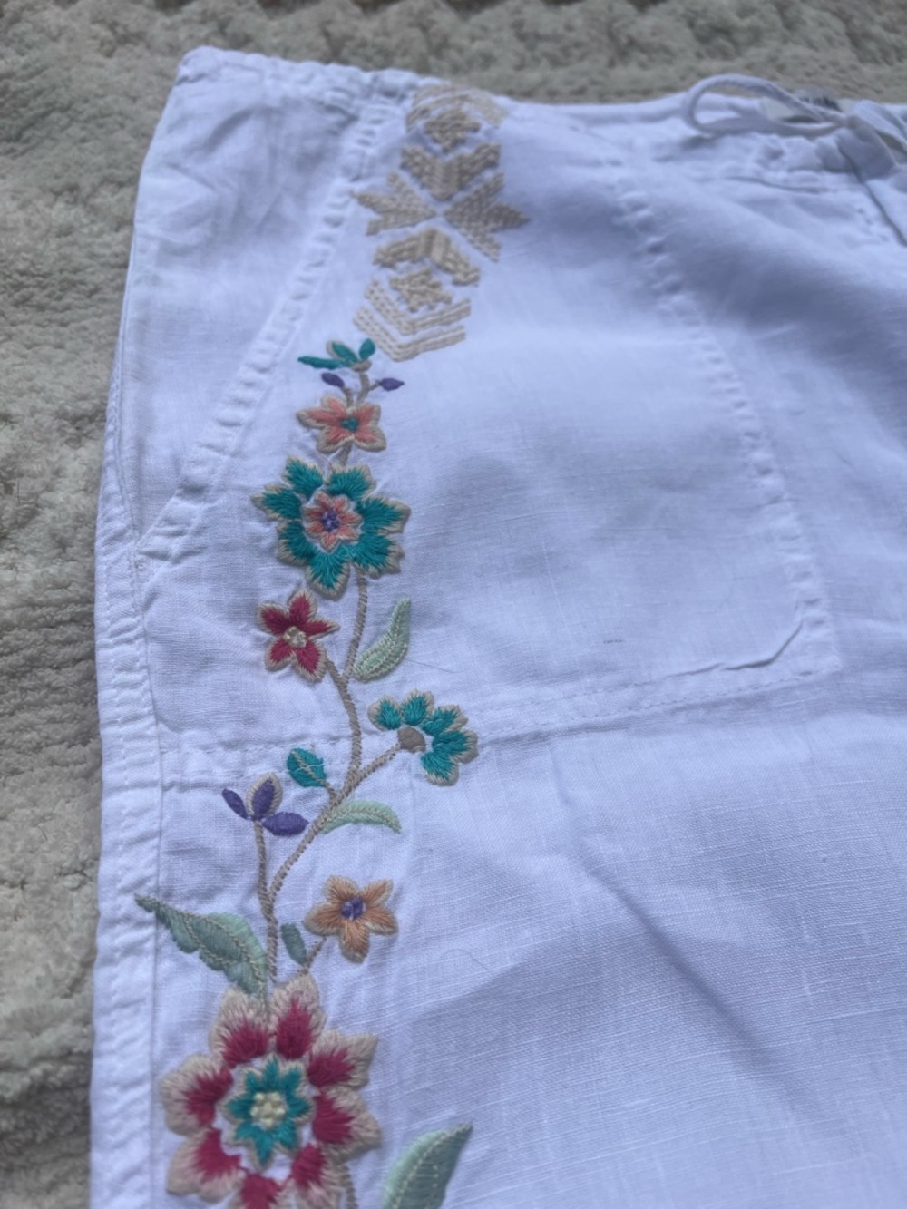 Johnny Was Embroidered Linen Pant - Picture 2 of 5